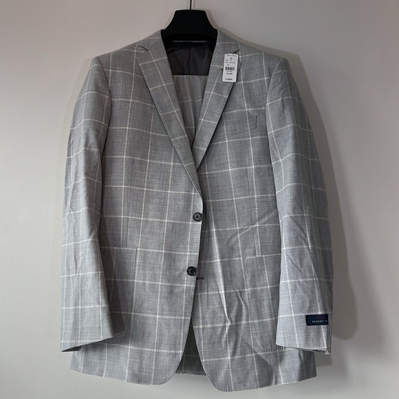 Brooks Brothers 1818 Regent Fit Suit Gray/Cream Plaid - Picture 15 of 16